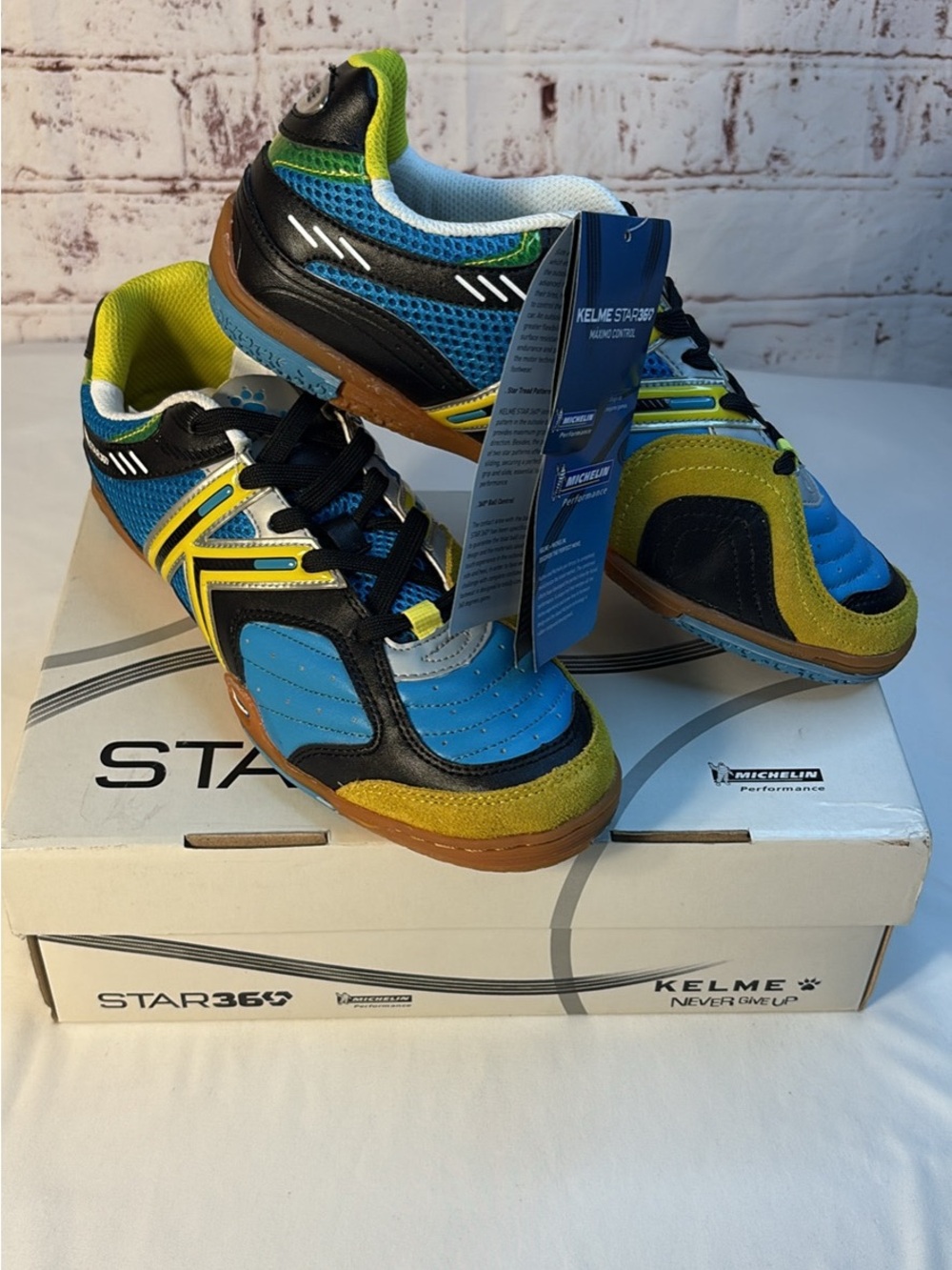 Kelme Michelin Star Athletic Shoes - Blue with Yellow Accents